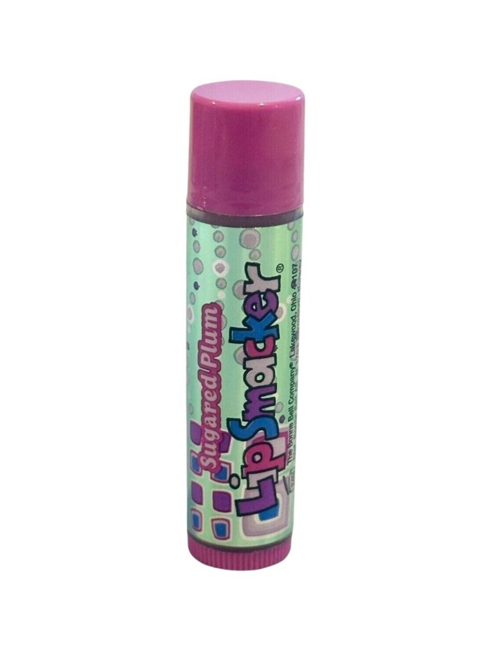 Vintage Bonne Bell Holiday Foil Lip Smacker Balm Sugared Plum Bubble Font VHTF